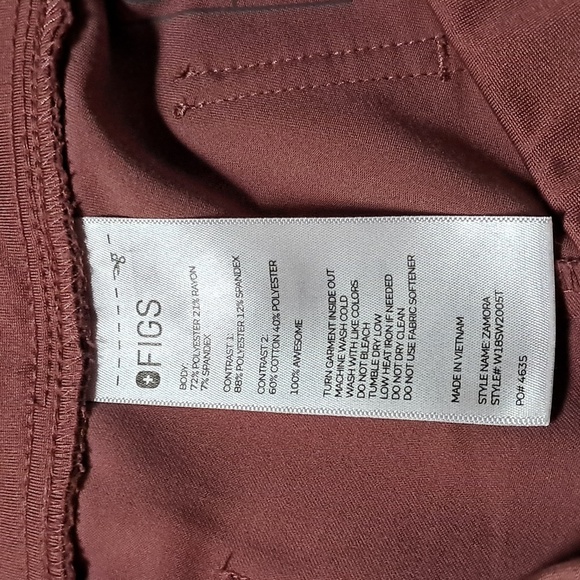 Figs Mineral Mauve Scrub Set Casma Top M Zamora Joggers Scrub Pants Size M/T - Picture 8 of 12